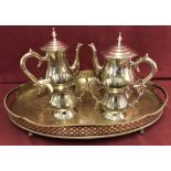 A vintage silver plated tea service.