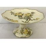 A late 19th century George Jones tazza decorated in Azalea pattern.