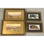 A pair of gilt framed J. E. Hennah prints; A Moorland Stream & A Moorland Afterglow.