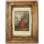 A small framed coloured etching "Daughter of the Republic" by G. Baxter.