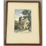 A watercolour signed Rev W Dickie D.D entitled "Old House on the Knock at Crieff".