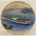 A Soko China, hand painted charger depicting the M.V. Archangelos Gabriel.
