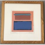 A framed modern abstract artwork entitled "Composition".