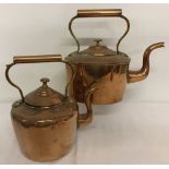 2 vintage copper kettles.