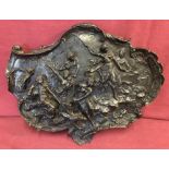 A heavy bronze wall hanging plaque, marked L Fragola, Vienna, 1892.