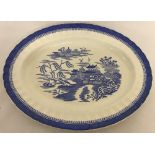 A vintage blue and white "Mandarin" pattern Copeland Spode meat platter.