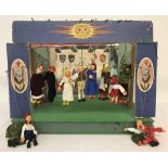 A vintage hand-made wooden puppet theatre, made in Czechoslovakia,