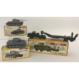 3 boxed H0-00 scale vintage Airfix military vehicles.