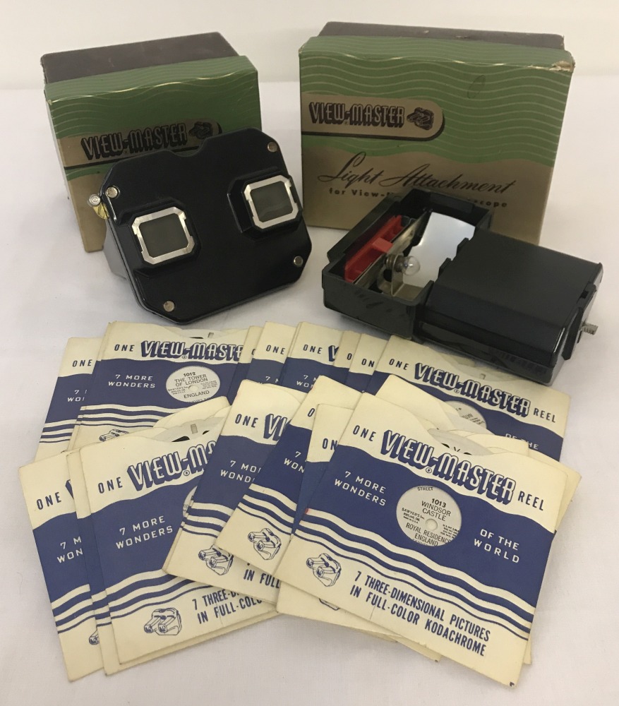 A boxed 1960's bakelite Sawyers Viewmaster Stereoscope.