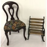 2 miniature display chairs for dolls or teddies.