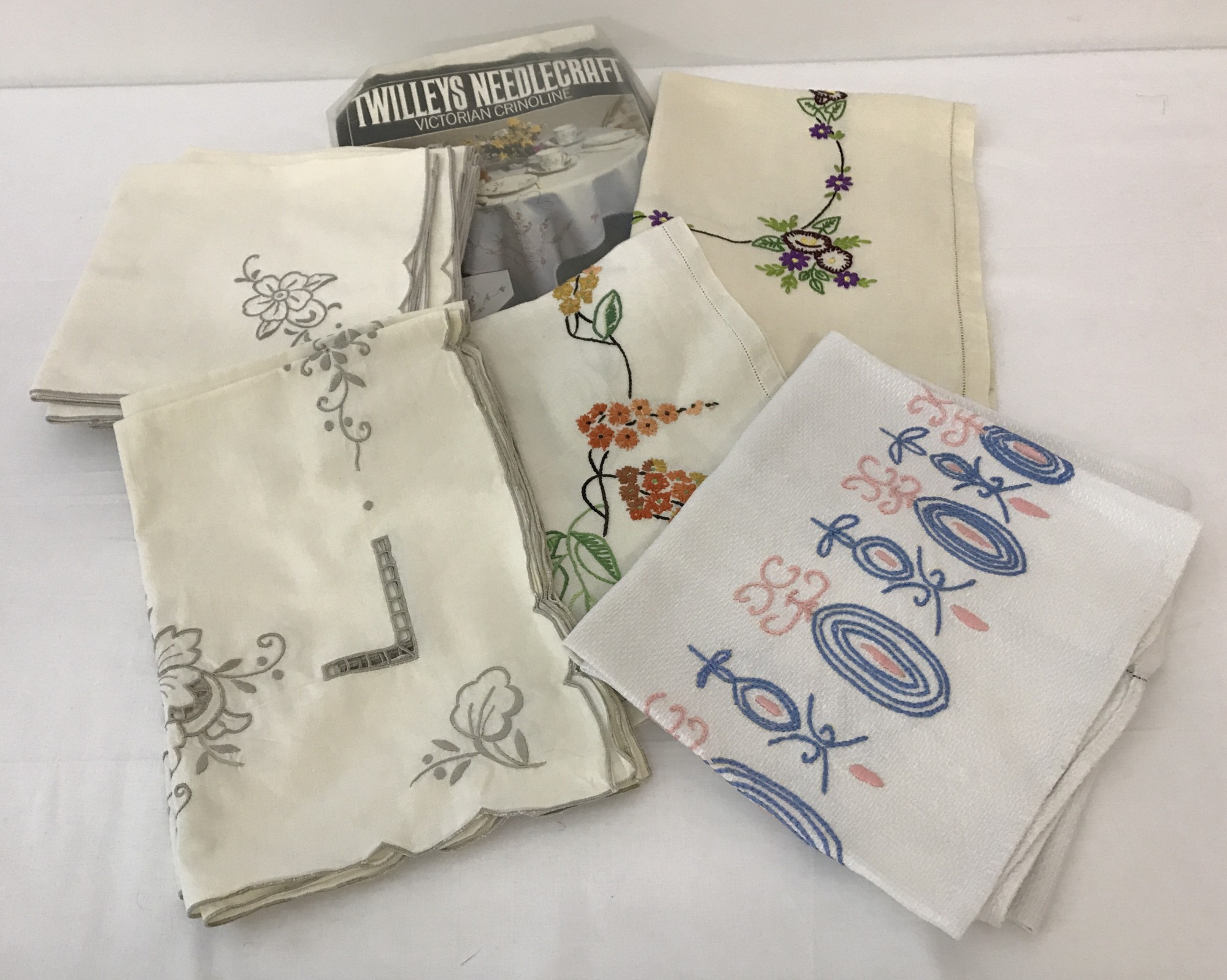 A small collection of vintage linen items.