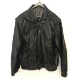 A men's 1980's black blouson style leather jacket.