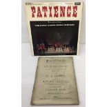 An 1881 1st Edition piano score of "Patience" with Arthur Sullivan signature stamp on front cover.