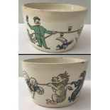 A vintage Guinness pudding bowl (lid missing) depicting a zoo keeper and his animals.