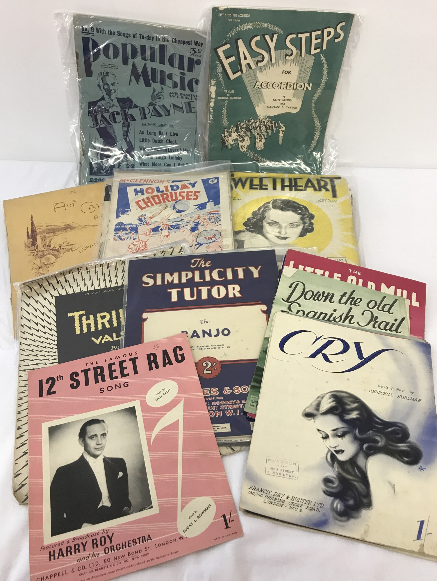 A collection of 20's, 30's & 40's sheet music.