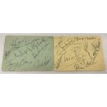 Two pages of autographs from the Norwich City FC 1972 promotion squad.