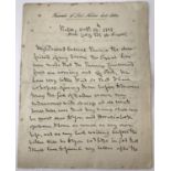 A facsimile of Lord Nelson's last letter to Emma Hamilton, dated 19 October 1805.