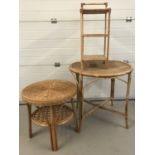 3 modern cane furniture items.