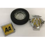 Two vintage AA members' badges with fixings.