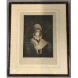 A 20th century mezzotint entitled "Cherry Ripe" by Sir J.W. Millais and dated 1910.