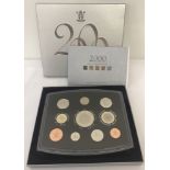 A Royal Mint 2000 collectors poof set complete with paperwork and box.