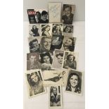 A small collection of vintage postcards of film stars.