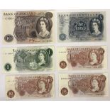 A collection of 6 Bank of England series C portrait bank notes.
