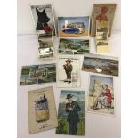 A collection of 10 vintage "lift the flap" souvenir postcards.