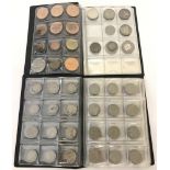 2 small coin collectors folders containing British, Commonwealth and world coins, mainly sixpences.