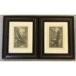 A pair of framed and glazed Valentine's "Artotype" series postcards of sailing boats.