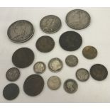 A collection of Victorian coins.