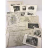 A collection of Victorian prints and engravings.