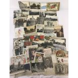 An assorted collection of 110+ vintage postcards to include this country and overseas.