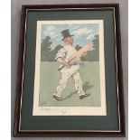 A print of "Dumkins" the batsman as taken from The Pickwick Papers. From an original drawing by Kyd.