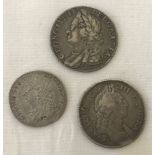 3 silver coins.
