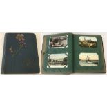 A vintage postcard album containing approx. 140 postcards - mixed subjects.