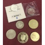 A small collection of collectors coins.