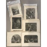 A quantity of antique engravings.