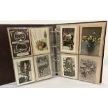 A folder containing 130+ vintage birthday and greetings cards.