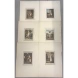 A set of 6 mounted Cries Of London by Edward J Stodart prints.