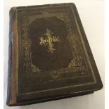 A large antique leather bound "The Universal Family Bible" Southampton: E.A. Hancock, Portswood.