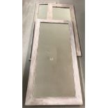 A collection of 3 modern mirrors with stained pine frames.