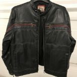 A vintage "45-67 State" synthetic leather bikers style jacket.