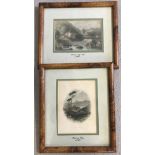 A pair of antique hand coloured etchings showing scenes from County Cork, Ireland.