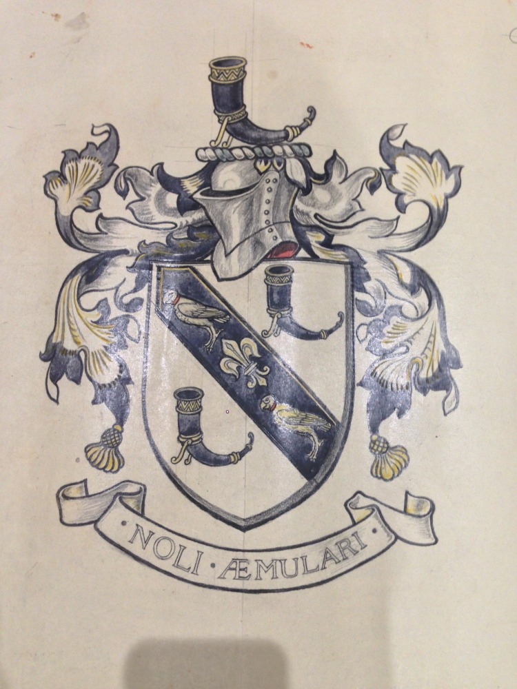 Pencil & Watercolour Cartoon of the Cope Coat of Arms by Thomas William Camm (attrib.) - Image 2 of 2