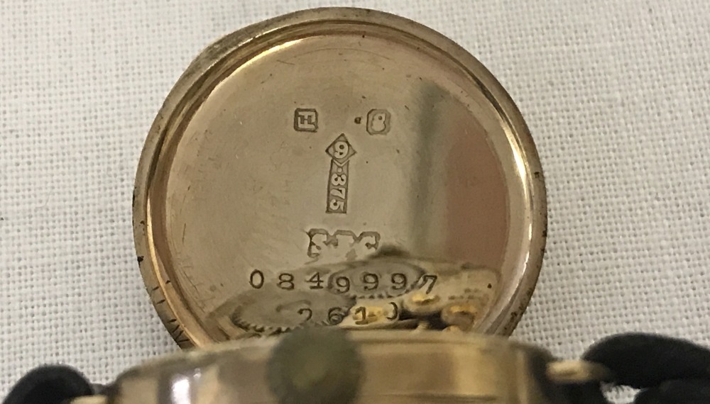 A 1930's 9ct gold cased ladies wristwatch by Tavannes, on original leather strap. - Image 2 of 2