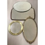 A collection of 4 vintage mirrors.