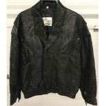 A 1980's blouson style black leather men's jacket by "Sardar".