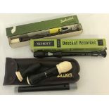 3 vintage boxed/cased recorders; 2 descant and a treble.