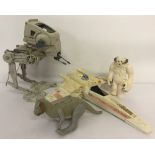 2 original Star Wars Kenner Toys vehicles together with 2 The Empire Strikes Back creature figures.